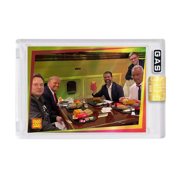 IN HAND Limited Edition Trump, Elon & RFK Jr Golden Fries Foil GAS Card - Picture 1 of 4